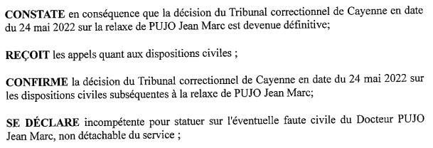 Affaire des médecins Kheng/Pujo : la cour d’appel se dit «incompétente» en matière de «faute civile»